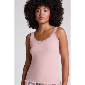 Hunkem&ouml;ller Cami dentelle c&ocirc;tel&eacute; Rose - Taille S