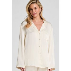 Hunkem&ouml;ller Veste en satin &agrave; rayures Blanc - Taille S