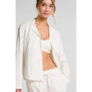 Hunkem&ouml;ller Haut de Pyjama Jacquard Manches Longues Bleu - Taille XL