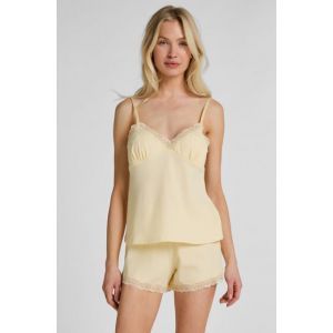 Hunkem&ouml;ller Ensemble Pyjama Jersey Dentelle Jaune - Taille L
