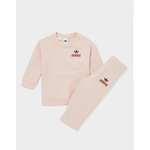 adidas Originals Ensemble de surv&ecirc;tement Bubble Crew Fille B&eacute;b&eacute; - Marron, Marron - Taille 6-9M