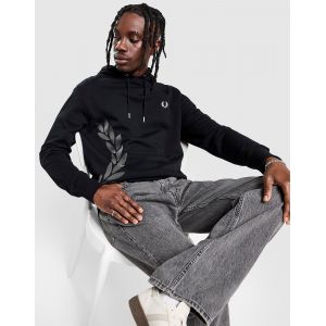 Fred Perry Sweat &agrave; capuche Oversized Laurel Wreath - Noir, Noir - Taille L