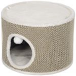 PawHut Tour griffer chat tonneau griffoir chat avec sisal pour gratter dessus en peluche coussins amovibles Ø 40 x 30 cm café