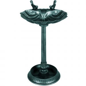 Outsunny Bain d'oiseaux abreuvoir antique 81 cm avec base de jardini&egrave;re, mangeoire et bassin &agrave; oiseaux sur pied, bronze vert
