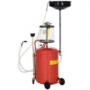 DURHAND Récupérateur d'Huile Vidange 2-en-1 Portable Hauteur Réglable Vidangeur Pneumatique 80L Atelier Mécanique   Aosom France
