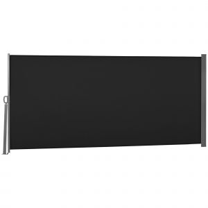 Outsunny Store latéral brise-vue paravent rétractable 3 x 1,6 m métal polyester imperméable anti-UV haute densité 180 g/m² noir