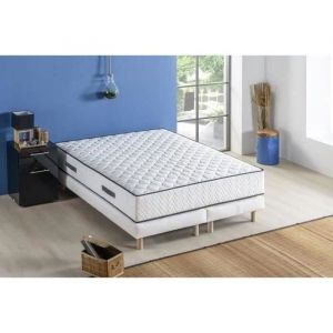 Ensemble matelas sommier 180 x 200 cm Hauteur 24 cm - ressorts ensach&eacute;s - 7 zones - r&eacute;versible - fabriqu&eacute; en Belgique - DEKO DREAM