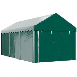 Outsunny Tente garage carport 3 x 6m Auvent de voiture robuste avec 2 portes enroulables, toile 200g PE, vert