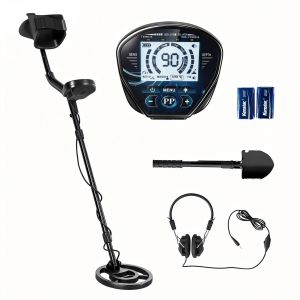 Outsunny D&eacute;tecteur de m&eacute;taux pour adultes, bobine de recherche &eacute;tanche IP68 avec &eacute;cran LCD, d&eacute;tecteur d'or &agrave; 3 modes avec pelle