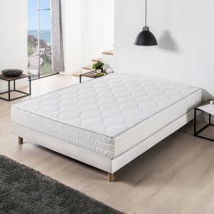 Ensemble Matelas ressorts + Sommier tapissier 140 x 190 cm - Confort &eacute;quilibr&eacute; - Epaisseur 23 cm - DEKO DREAM Hyvyys