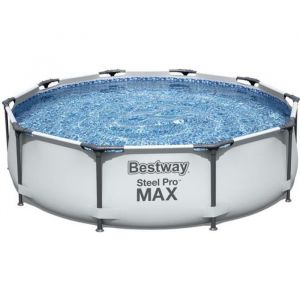Kit Piscine hors sol tubulaire BESTWAY Steel Pro Max&trade; - 305 x 76 cm - Ronde (Livr&eacute;e avec un patch de r&eacute;paration)