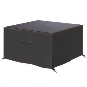 Outsunny Housse de protection pour mobilier de jardin r&eacute;sistante &agrave; l'hiver &eacute;tanche b&acirc;che anti-UV tissu Oxford 420D 125x125x74 cm Noir