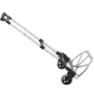 HOMCOM Chariot Diable Pliable Léger Télescopique Charge 70kg Aluminium Argent-Noir   Aosom France