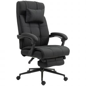 Vinsetto Fauteuil de bureau avec repose-pieds, chaise de bureau, chaise pivotante avec appui-tête, noir
