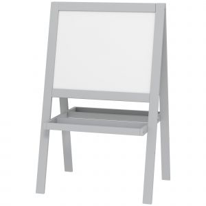 AIYAPLAY Chevalet enfant chevalet peinture enfant double face avec tableau blanc et tableau noir, étagères de rangement incluse