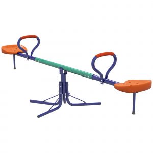 Outsunny Balançoire à Bascule pour Enfants 3-8 Ans avec Rotation à 360°, en Acier et PP, 192x60x60 cm