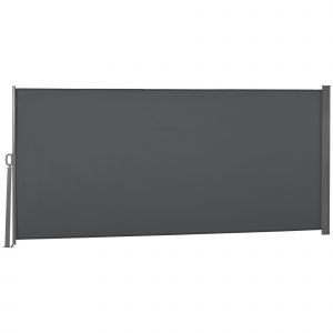 Outsunny Store latéral brise-vue paravent rétractable 3 x 1,6 m métal polyester imperméable anti-UV haute densité 180 g/m² gris