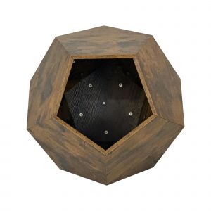 Niche pour chat polygonale avec veinure de bois, table d'appoint pour le canapé, 66x66x53 cm, Marron