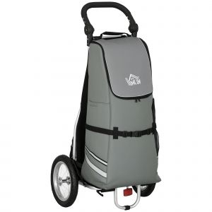 HOMCOM Chariot de courses pour vélo remorque pliable en aluminium avec sac amovible en tissu