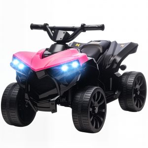 AIYAPLAY Quad &eacute;lectrique enfant 6V, voiture &eacute;lectrique enfants ATV, musique et phares LED, pour 37 &agrave; 72 mois, 70 x 42 x 45 cm, rose