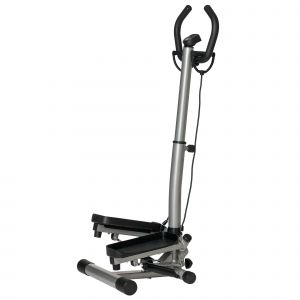 HOMCOM Stepper avec guidon réglable en hauteur, écran LCD, pour appartement, bureau, salon, salle de sport, argent et noir