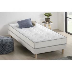 Ensemble matelas + sommier UNELMA 90 x 190 - 5 zones et m&eacute;moire de forme - 16 cm - DEKO DREAM