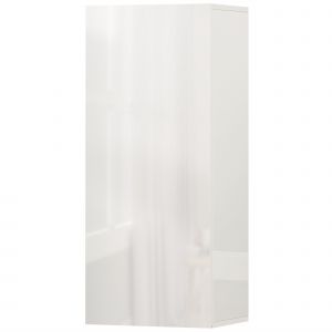 HOMCOM Meuble Mural de Salle de Bain avec 2 &Eacute;tag&egrave;res en Verre R&eacute;glables et Porte Sans Poign&eacute;e, Blanc Laqu&eacute;