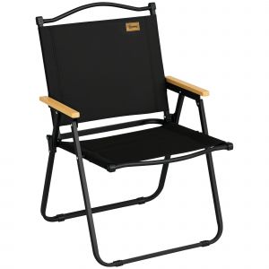 Outsunny Chaise de camping chaise de p&ecirc;che pliante avec accoudoirs tissu Oxford et structure acier 54 x 59 x 78 cm noir   Aosom France