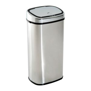 HOMCOM Poubelle Sensor Automatique Design Original 68 Litres pour Cuisine Bureau Sale Office Acier Inox