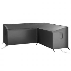 Outsunny Housse de protection pour mobilier de jardin r&eacute;sistante &agrave; l'hiver, &eacute;tanche, en V, anti-UV, tissu Oxford 420D, 216x216x78 cm, Noir