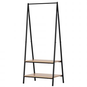 Homcom Penderie Triangulaire Bois Noir avec Cintre et Étagères pour Entrée   Design Contemporain Aosom France