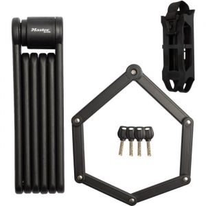 Antivol V&eacute;lo Pliable - MASTER LOCK - 8335EURDPRO - Acier Tremp&eacute;, 4 Cl&eacute;s, Support Inclus