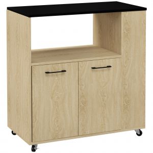HOMCOM Desserte chariot cuisine multi rangements avec roulettes 75 x 40 x 80,5 cm