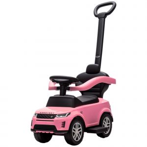 AIYAPLAY Trotteur 2 en 1 pour Enfants 18-36 Mois LAND ROVER DISCOVERY avec Rangement Poign&eacute;e et Barri&egrave;re Amovibles Rose