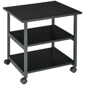 HOMCOM Support d'imprimante desserte de rangement 3 niveaux étagères mobile sur roulettes 50 x 50 x 52,5 cm