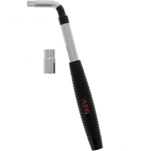 Cl&eacute; d&eacute;monte-roue t&eacute;l&eacute;scopique douille encliquable r&eacute;versible 17-19mm - AEG - Longeur repli&eacute;e : 36cm Longueur d&eacute;ploy&eacute;e : 54,5cm