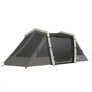 Outsunny Tente Gonflable de Camping 4 Personnes Blackout Tente &agrave; Air 5,8m de Long 2 Chambres et S&eacute;jour 580x270x202cm Gris Fonc&eacute;