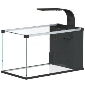 PawHut Aquarium, 24 L en verre tremp&eacute; avec filtre, lumi&egrave;re LED et pompe &agrave; eau