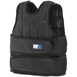 HOMCOM Gilet lesté réglable veste lestée 20 Kg max. poids amovibles entrainement musculation exercice boxe oxford noir