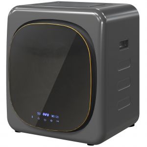 HOMCOM Sèche-linge avec désinfection UV, compact, capacité de 4 kg, acier inoxydable, Gris