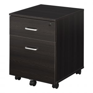 Vinsetto Classeur de Bureau Classeur Pour Bureau en Bois, 2 Tiroirs, Serrure avec 2 Clés, Noir, 40x45x55.6cm