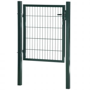 HOMCOM Portail de Jardin Portillon Porte de Jardin Porte de Cour en Acier Poignée Serrure et Clés 97 x 150 cm Vert