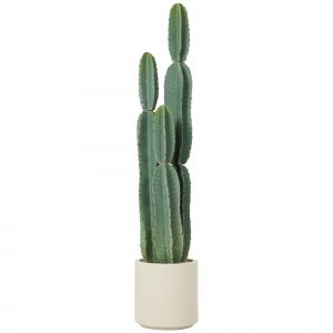 HOMCOM Plante artificielle Cactus grande 111 cm plantes artificielles en pot pour bureau et salon