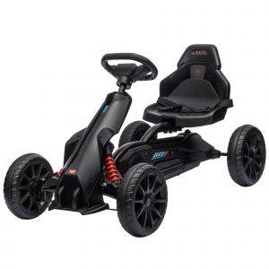HOMCOM Kart à pédales pour enfants voiture enfant avec siège ajustable 4 positions et roues en EVA 100 x 58 x 58,5 cm noir