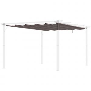 Outsunny Toile de toit pour pergola tonnelle rétractable de 4 x 3 m - café