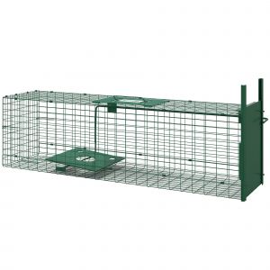 Outsunny Cage attrape animaux nuisibles 1 entrée dim. 100L x 25l x 28H cm vert foncé