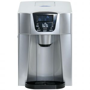 HOMCOM Machine à Glaçons Fabricant de Glaçons Ice-Maker, Fonction Minuterie, Réservoir d'Eau de 1,2 L, Argent