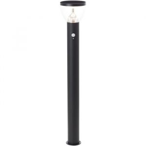 Potelet ext&eacute;rieur - BRILLIANT - TULIP - LED et solaire - D&eacute;tecteur de mouvement - Acier inoxydable et plastique - 4 W - Noir