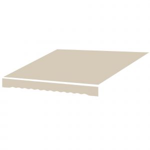 Outsunny Toile de rechange store banne lambrequin vagues douces polyester haute densit&eacute; 280 g/m&sup2; anti-UV 2,82 x 2,4 m cr&egrave;me