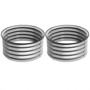 Outsunny Set de 2 Lits sur&eacute;lev&eacute;s pour Potager en Acier Galvanis&eacute; avec Fond Ouvert, &Oslash;60x30cm, Argent